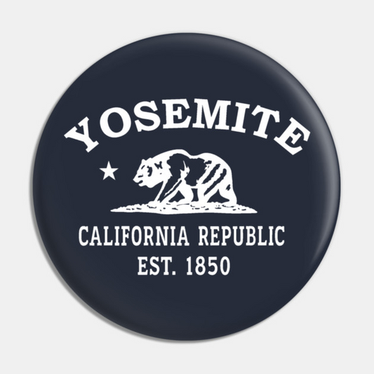 Yosemite California Vintage Retro Pin - White Logo