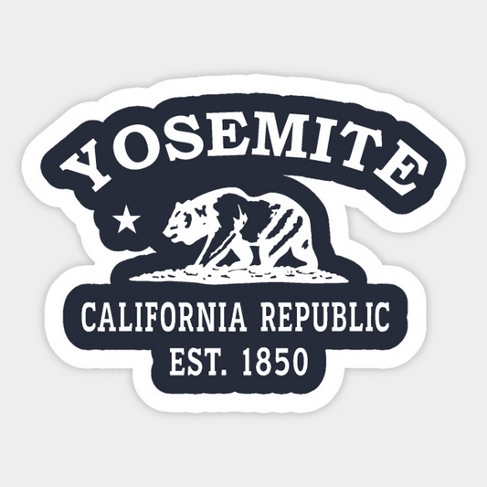 Yosemite California Vintage Retro Sticker - White Logo