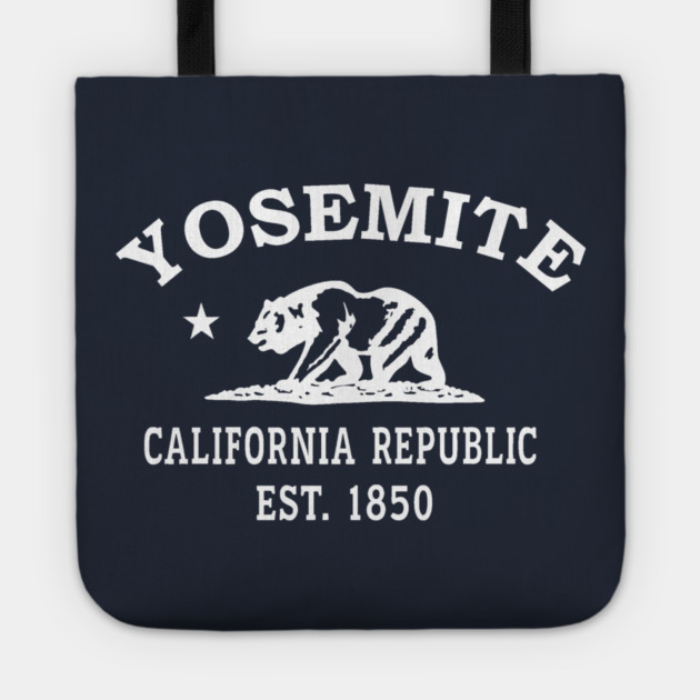 Yosemite California Vintage Retro Tote - White Logo
