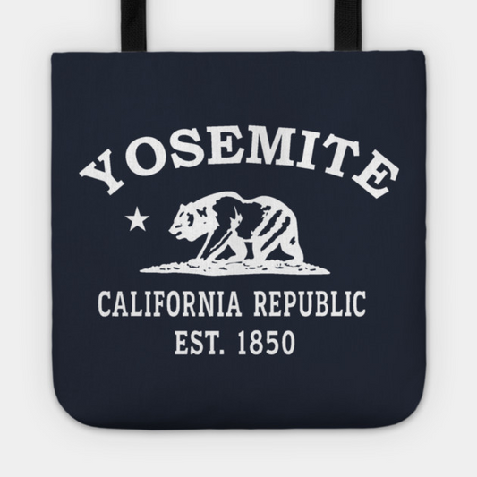 Yosemite California Vintage Retro Tote - White Logo