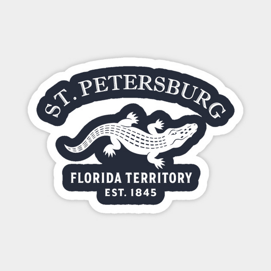 St. Petersburg Florida Vintage Retro Magnet - White Logo
