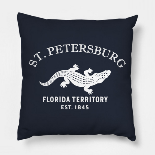 St. Petersburg Florida Vintage Retro Throw-Pillow - White Logo
