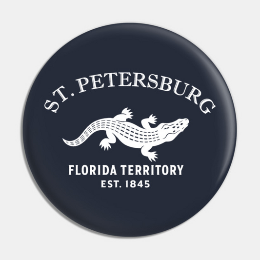St. Petersburg Florida Vintage Retro Pin - White Logo