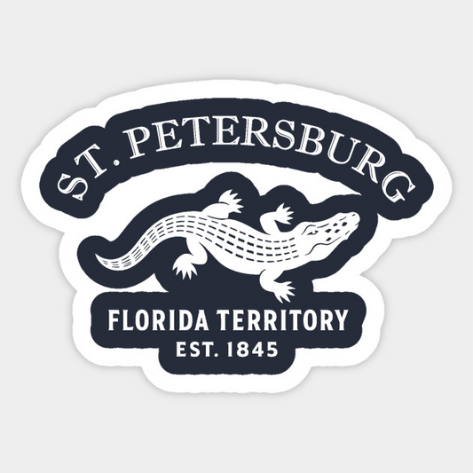 St. Petersburg Florida Vintage Retro Sticker - White Logo
