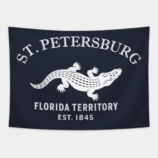St. Petersburg Florida Vintage Retro Tapestry - White Logo