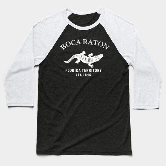Boca Raton Florida Vintage Retro Baseball Tee - White Logo - Various Colors