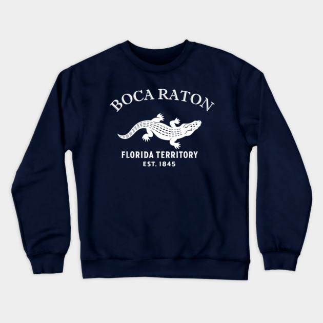 Boca Raton Florida Vintage Retro Crewneck Sweatshirt - White Logo - Various Colors
