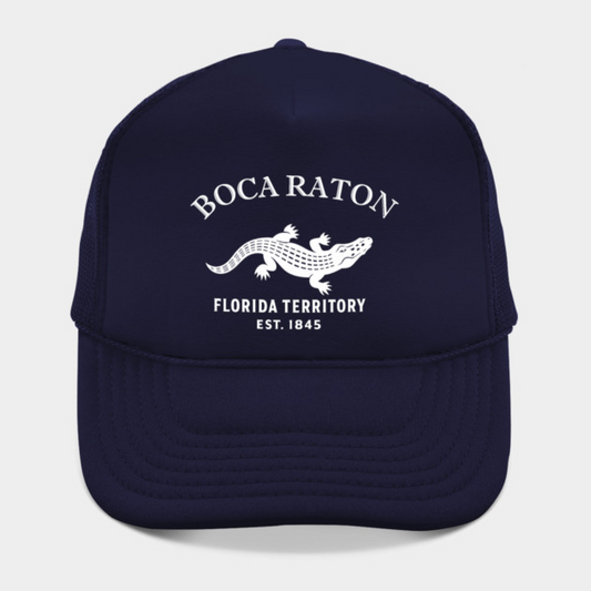 Boca Raton Florida Vintage Retro Hat - White Logo - Various Colors
