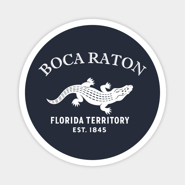 Boca Raton Florida Vintage Retro Magnet - White Logo