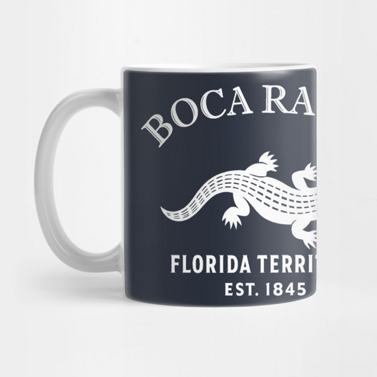 Boca Raton Florida Vintage Retro Mug - White Logo