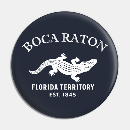 Boca Raton Florida Vintage Retro Pin - White Logo