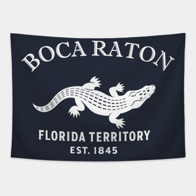 Boca Raton Florida Vintage Retro Tapestry - White Logo