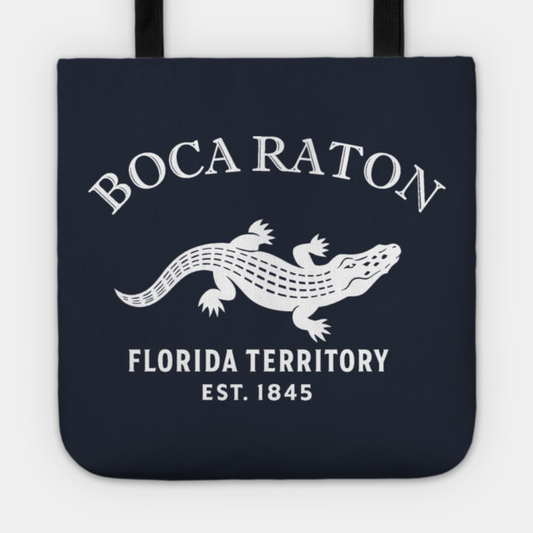 Boca Raton Florida Vintage Retro Tote - White Logo