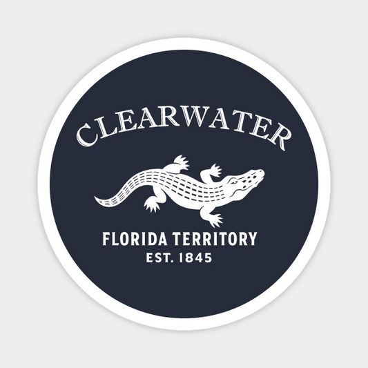 Clearwater Florida Vintage Retro Magnet - White Logo