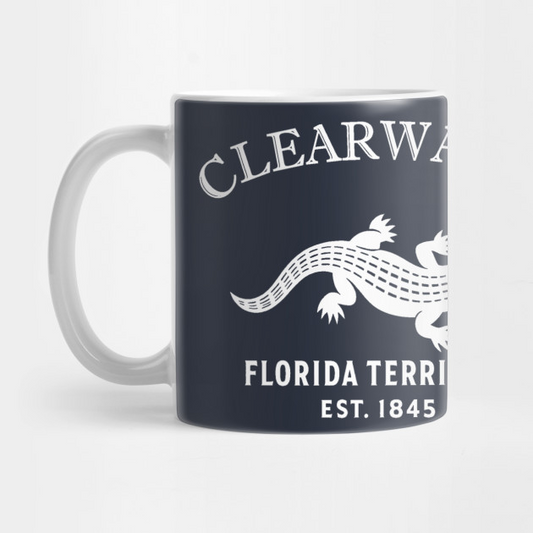 Clearwater Florida Vintage Retro Mug - White Logo