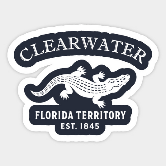 Clearwater Florida Vintage Retro Sticker - White Logo