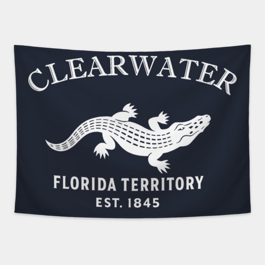 Clearwater Florida Vintage Retro Tapestry - White Logo