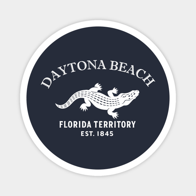 Daytona Florida Vintage Retro Magnet - White Logo