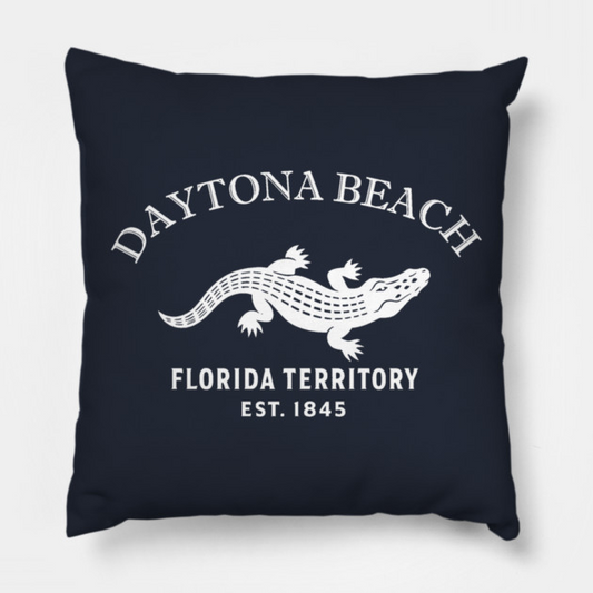 Daytona Florida Vintage Retro Throw-Pillow - White Logo