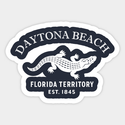 Daytona Florida Vintage Retro Sticker - White Logo