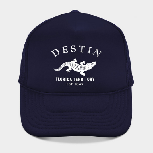 Destin Florida Vintage Retro Hat - White Logo - Various Colors