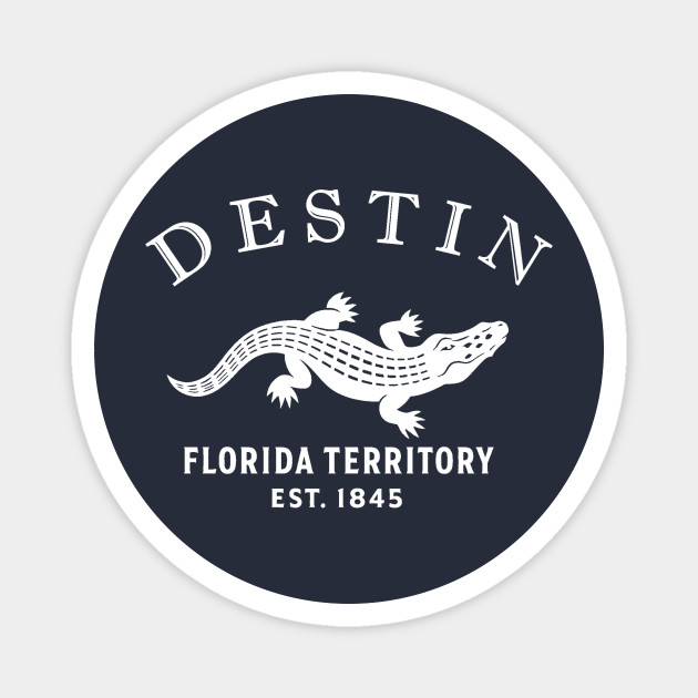 Destin Florida Vintage Retro Magnet - White Logo