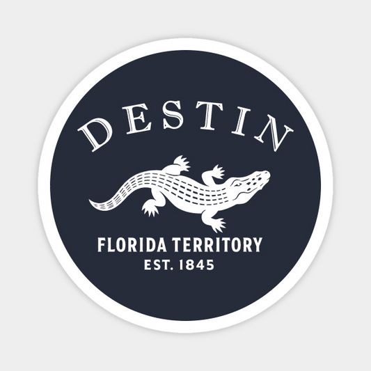 Destin Florida Vintage Retro Magnet - White Logo