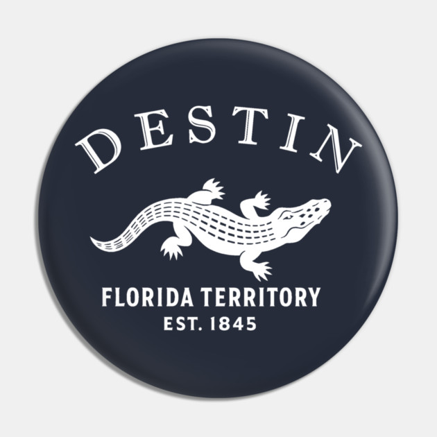 Destin Florida Vintage Retro Pin - White Logo