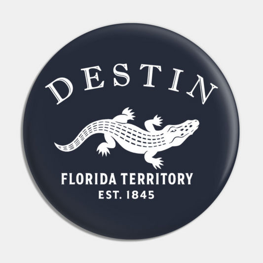 Destin Florida Vintage Retro Pin - White Logo