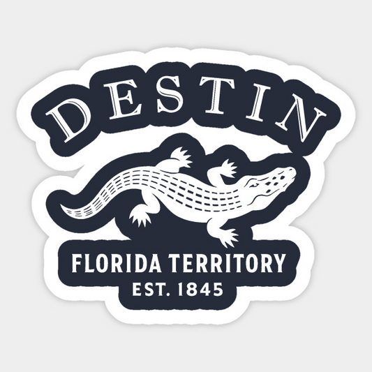 Destin Florida Vintage Retro Sticker - White Logo