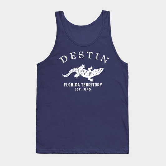 Destin Florida Vintage Retro Tank-Top - White Logo - Various Colors