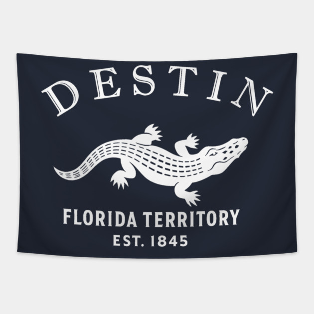 Destin Florida Vintage Retro Tapestry - White Logo