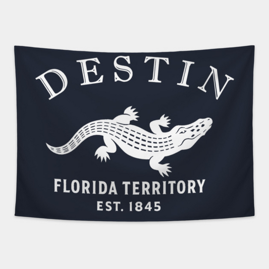 Destin Florida Vintage Retro Tapestry - White Logo