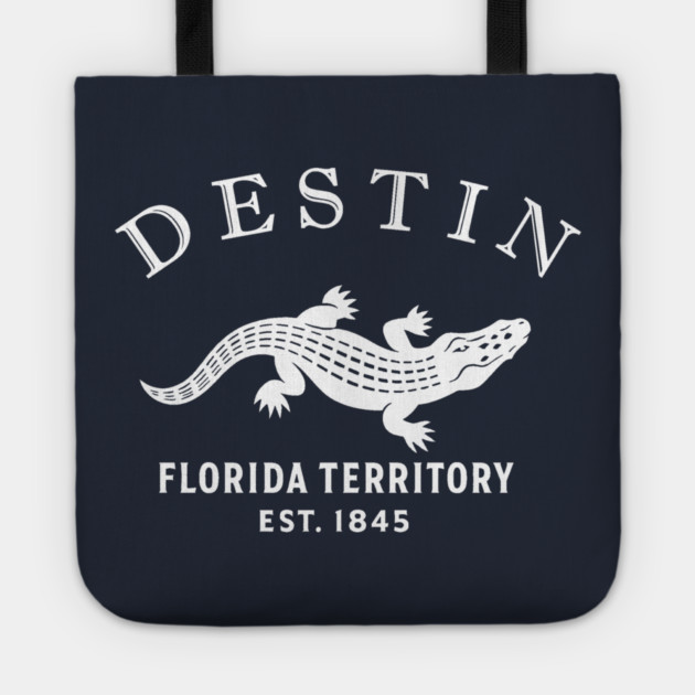 Destin Florida Vintage Retro Tote - White Logo