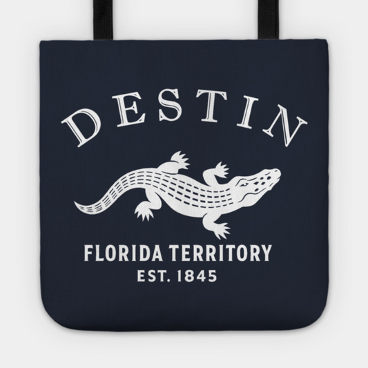 Destin Florida Vintage Retro Tote - White Logo