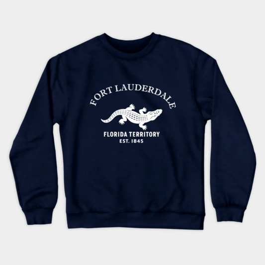 Fort Myers Florida Vintage Retro Crewneck Sweatshirt - White Logo - Various Colors