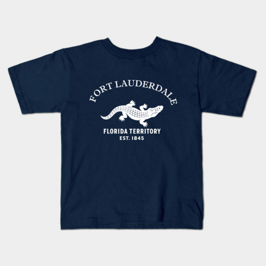Fort Myers Florida Vintage Retro Kids T-Shirt - White Logo - Various Colors