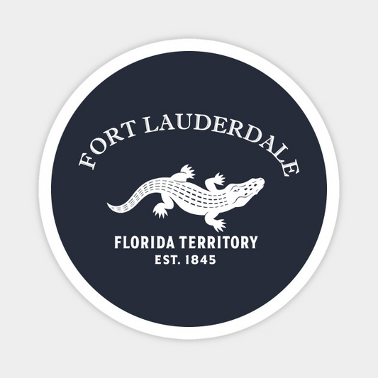 Fort Myers Florida Vintage Retro Magnet - White Logo