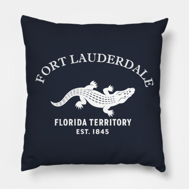 Fort Myers Florida Vintage Retro Throw-Pillow - White Logo