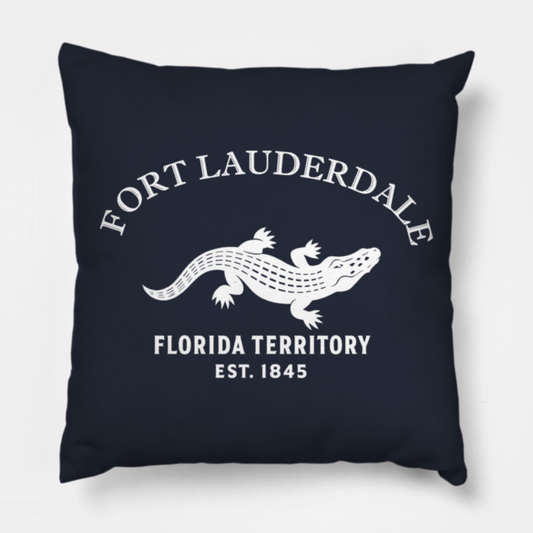 Fort Myers Florida Vintage Retro Throw-Pillow - White Logo