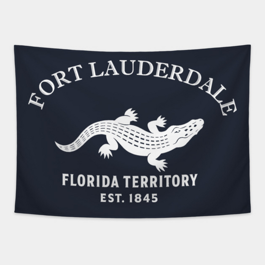 Fort Myers Florida Vintage Retro Tapestry - White Logo