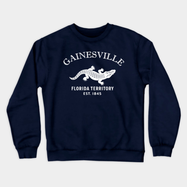 Gainesville Florida Vintage Retro Crewneck Sweatshirt - White Logo - Various Colors