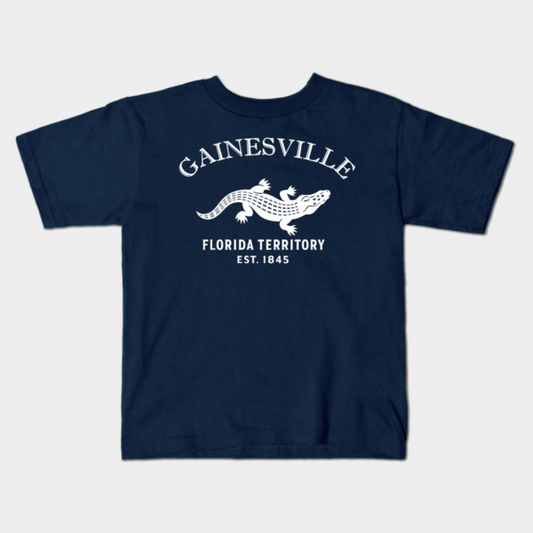 Gainesville Florida Vintage Retro Kids T-Shirt - White Logo - Various Colors