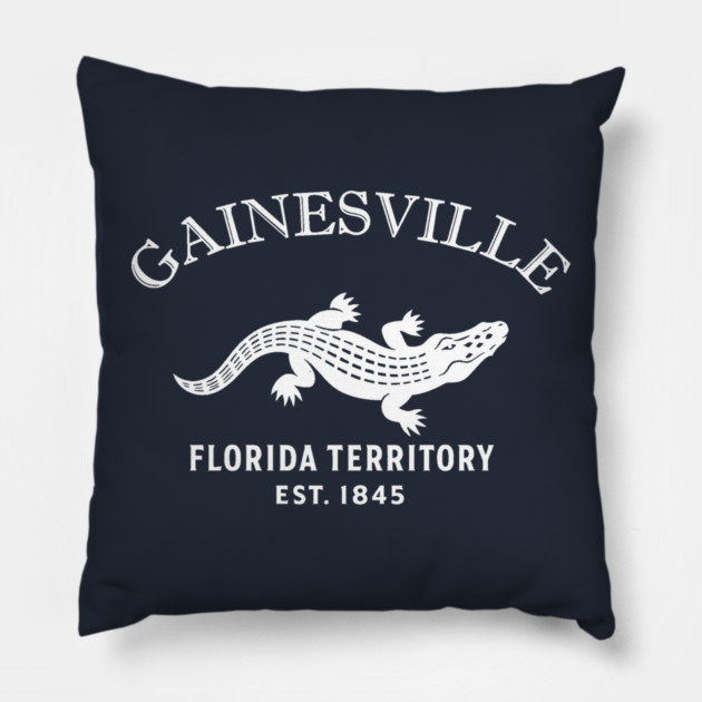 Gainesville Florida Vintage Retro Throw-Pillow - White Logo
