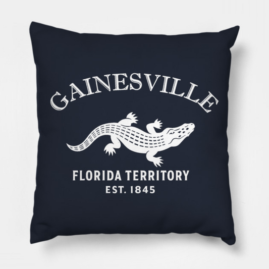 Gainesville Florida Vintage Retro Throw-Pillow - White Logo