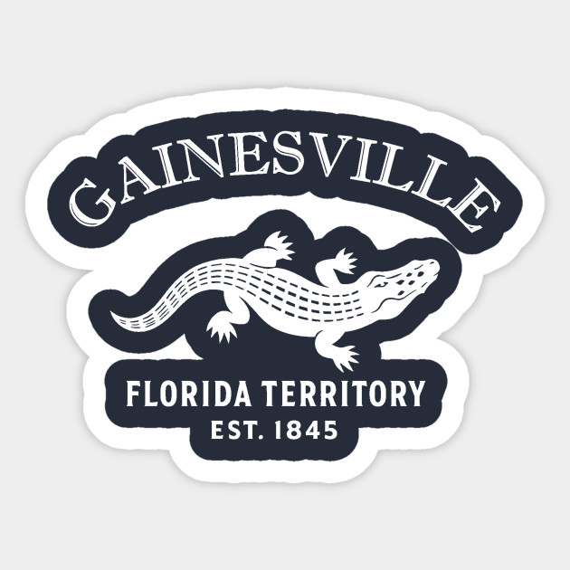 Gainesville Florida Vintage Retro Sticker - White Logo