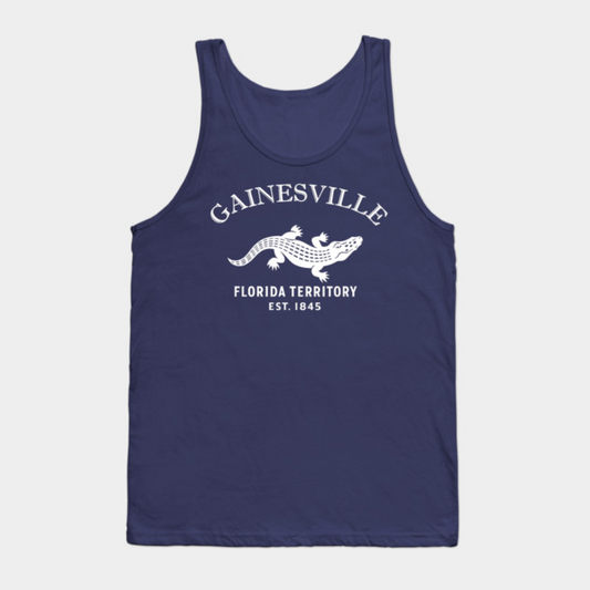 Gainesville Florida Vintage Retro Tank-Top - White Logo - Various Colors