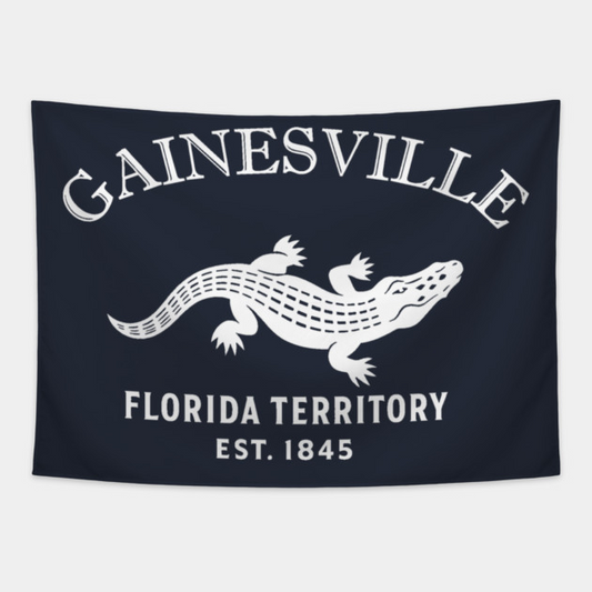Gainesville Florida Vintage Retro Tapestry - White Logo