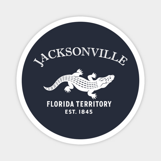 Jacksonville Florida Vintage Retro Magnet - White Logo