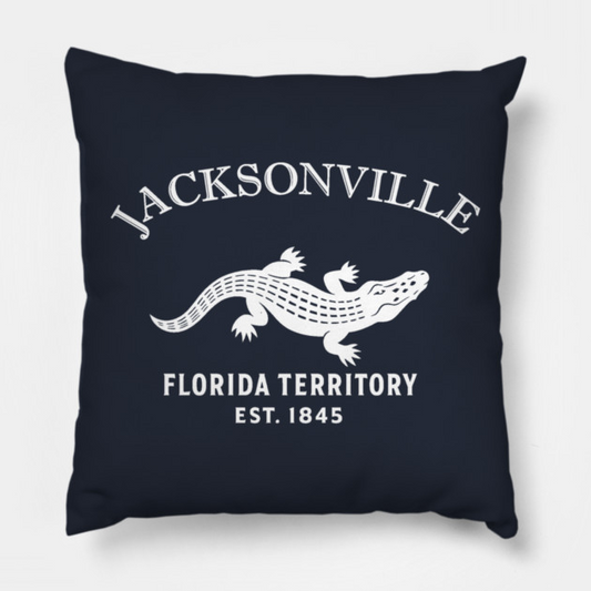 Jacksonville Florida Vintage Retro Throw-Pillow - White Logo
